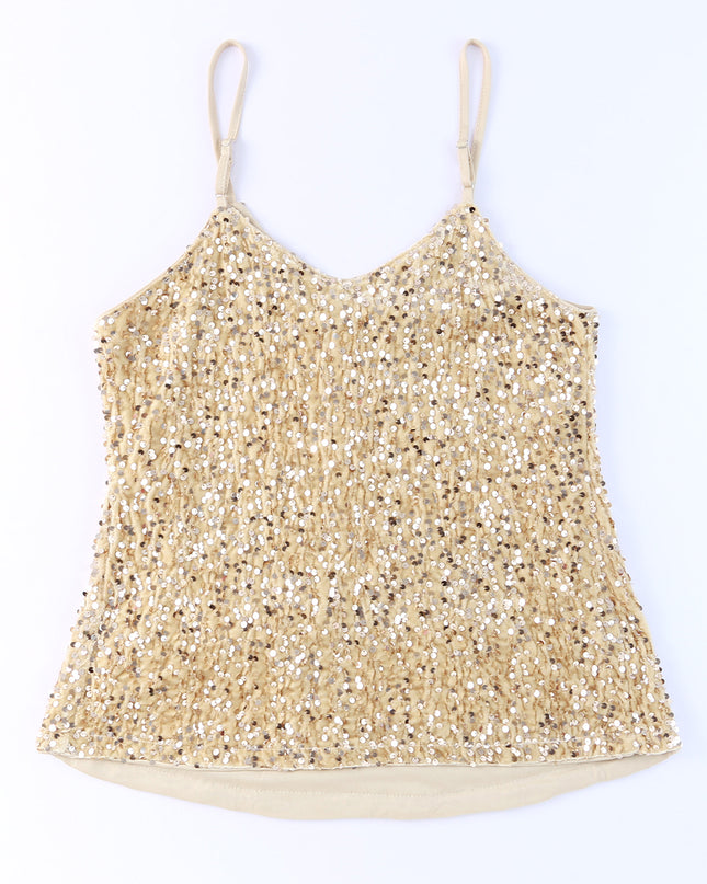 Sequin Adjustable Straps Cami