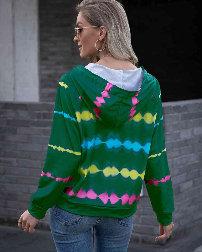 Tie Dye Raglan Sleeve Hoodie
