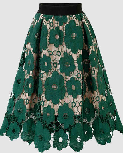 Floral Lace A-Line Skirt
