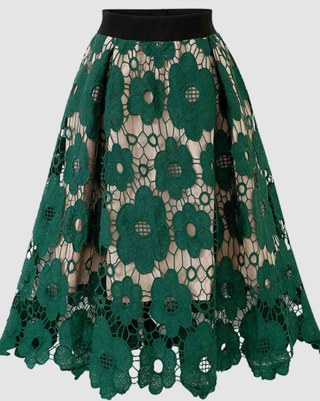 Floral Lace A-Line Skirt