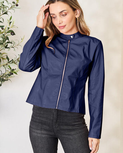 Mock Neck Zip Up Jacket