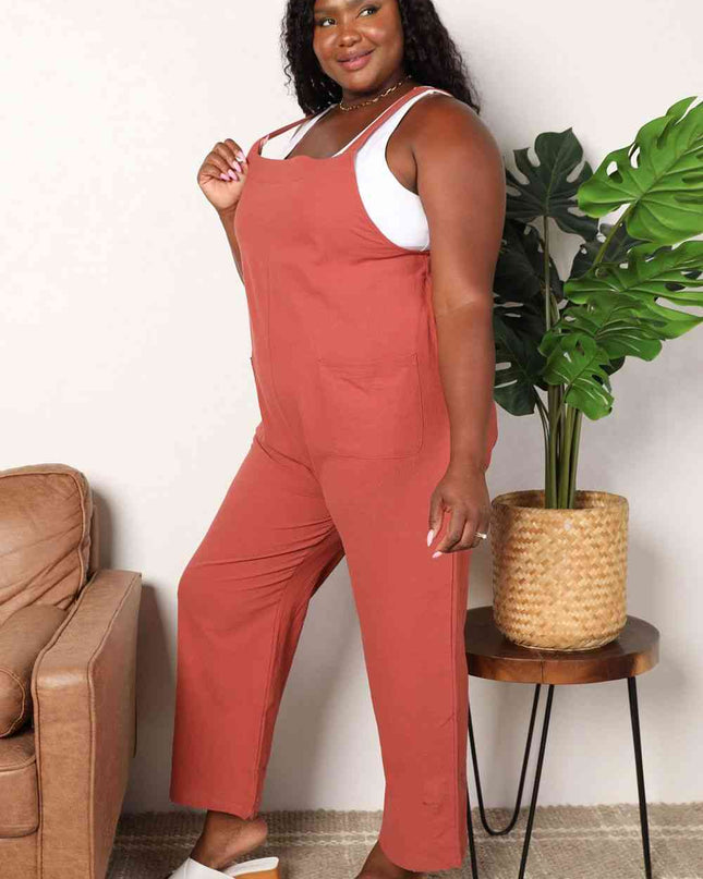 Double Take Wide Leg Overalls with Front Pockets
