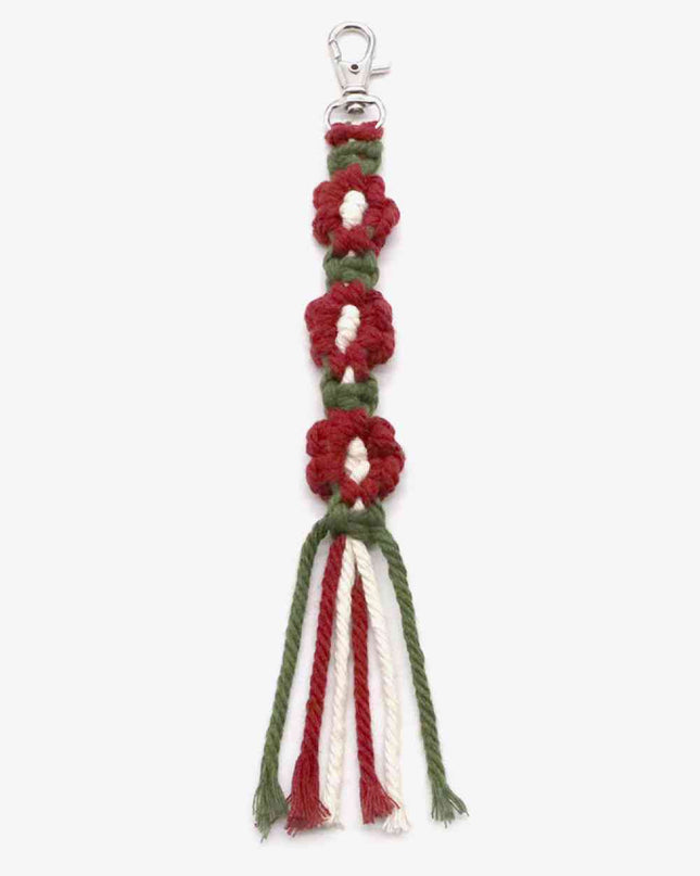 Assorted 4-Pack Hand-Woven Flower Keychain
