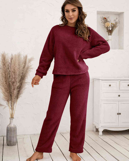 Teddy Long Sleeve Top and Pants Lounge Set