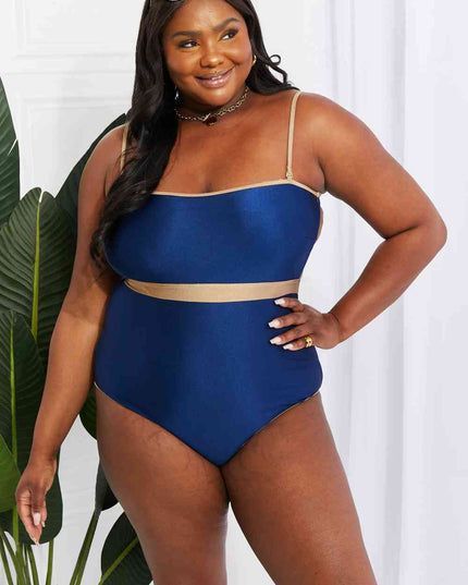 Marina West Swim Wave Break Contrast Trim One-Piece