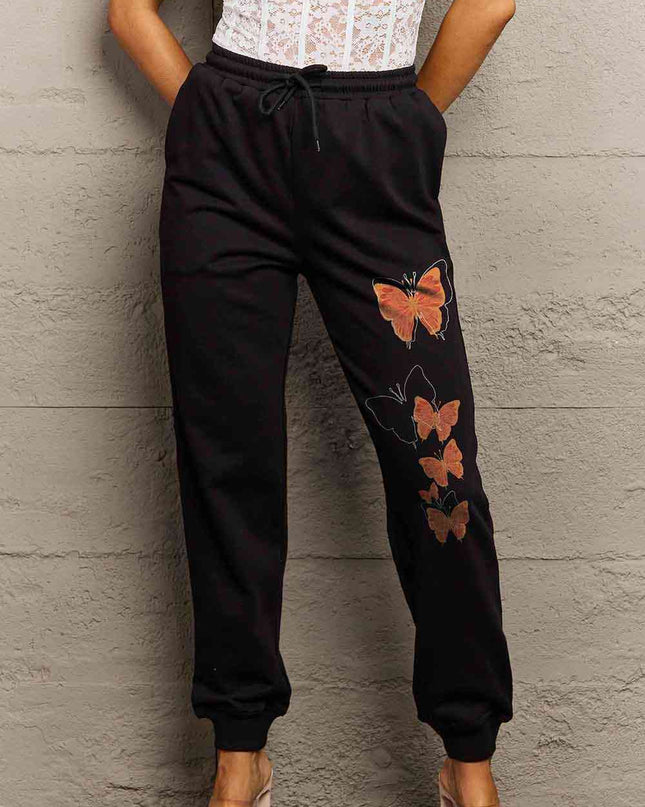 Simply Love Full Size Butterfly Graphic Sweatpants
