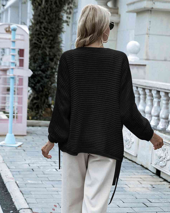 Open Front Strap Detail Cardigan