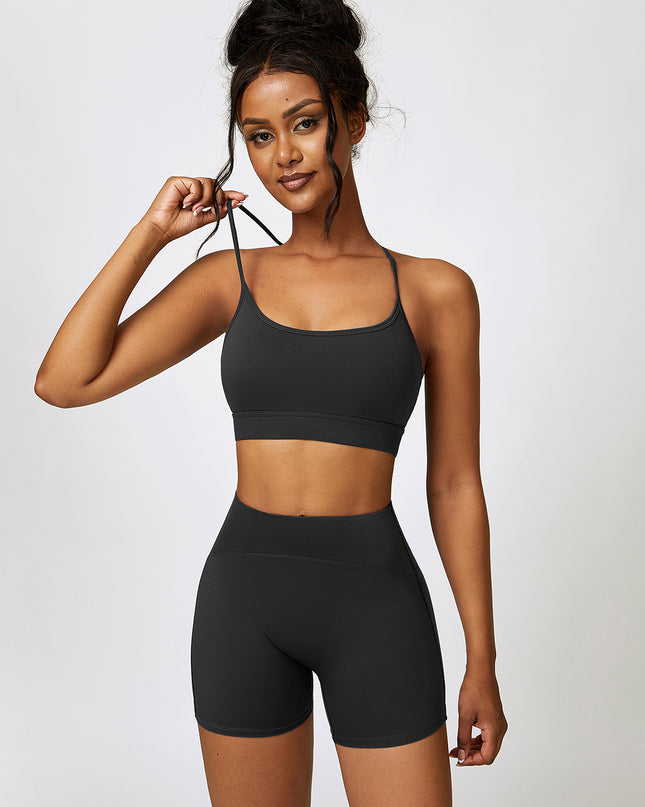 Sport Bra and Wide Waistband Shorts Set