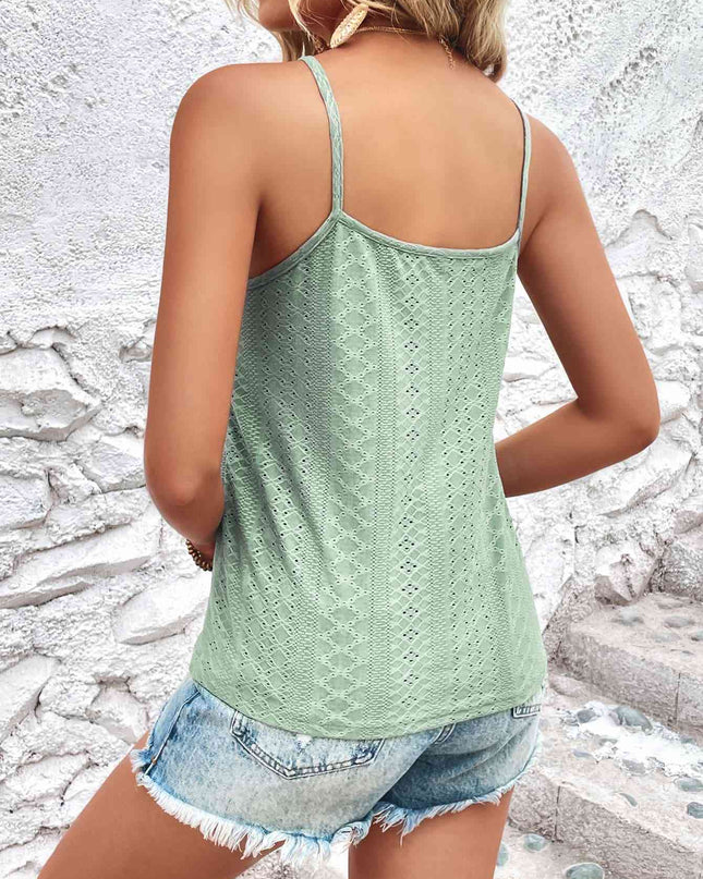 Eyelet Lace Trim V-Neck Cami