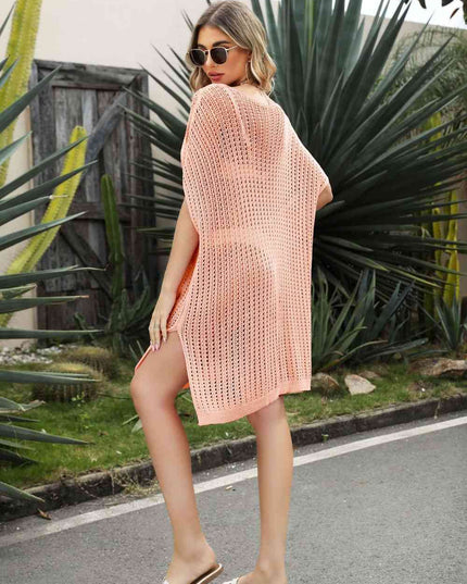 Openwork Side Slit Cover-Up Dress