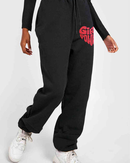 Simply Love Full Size GIRL POWER Graphic Sweatpants
