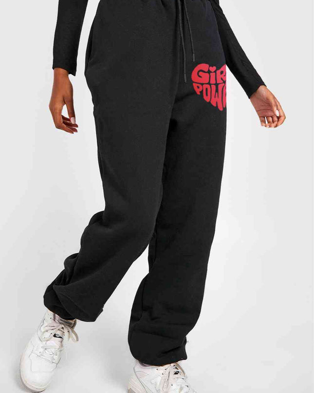 Simply Love Full Size GIRL POWER Graphic Sweatpants