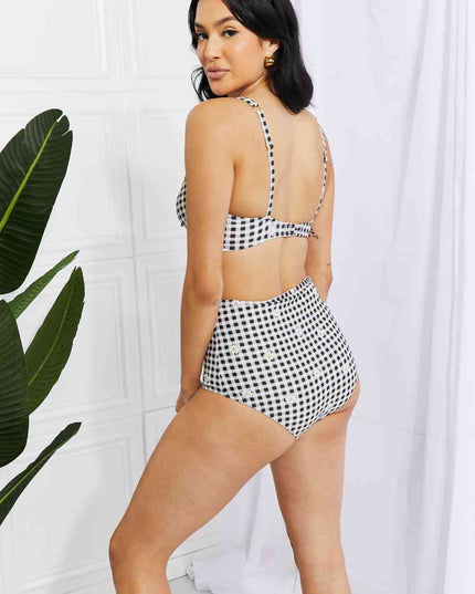 Marina West Swim Take A Dip Twist High-Rise Bikini in Black