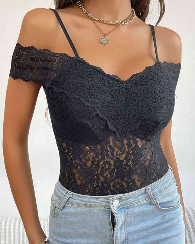 Lace Cold-Shoulder Bodysuit