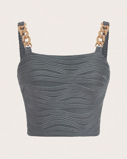 Chain Detail Square Neck Tank