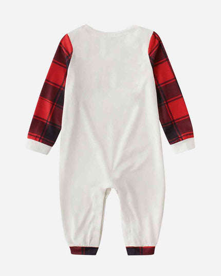 Graphic Plaid Long Sleeve Jumpsuit