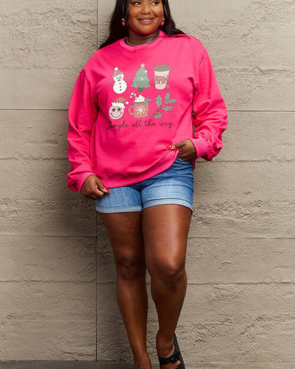 Simply Love Full Size JINGLE ALL THE WAY Long Sleeve Sweatshirt