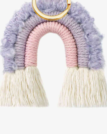 Fringe Trim Rainbow Key Chain