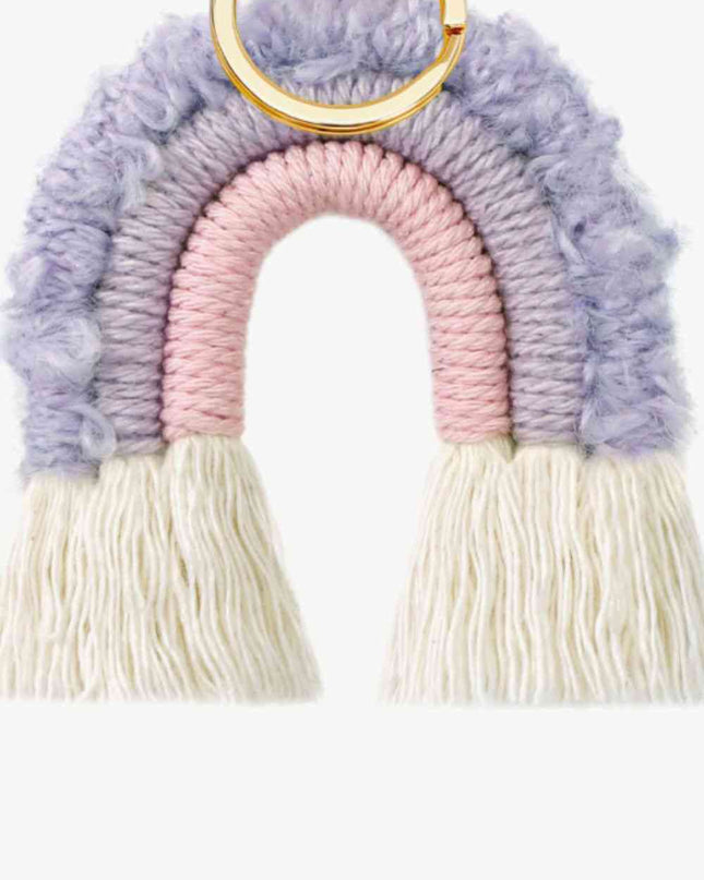 Fringe Trim Rainbow Key Chain
