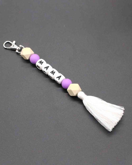 Assorted 2-Pack Mama Beaded Tassel Keychain
