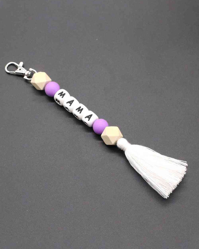 Assorted 2-Pack Mama Beaded Tassel Keychain