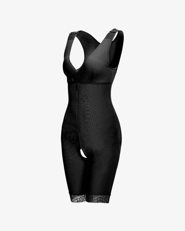 Full Size Lace Trim Shapewear with Zipper