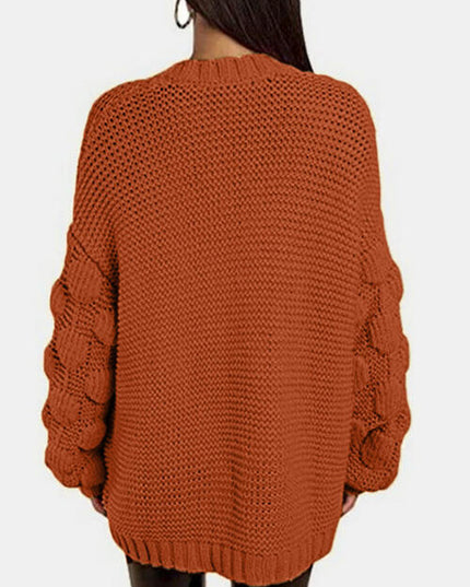 Open Front Long Sleeve Cardigan