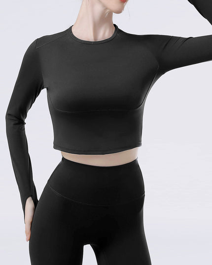 Round Neck Long Sleeve Active T-Shirt