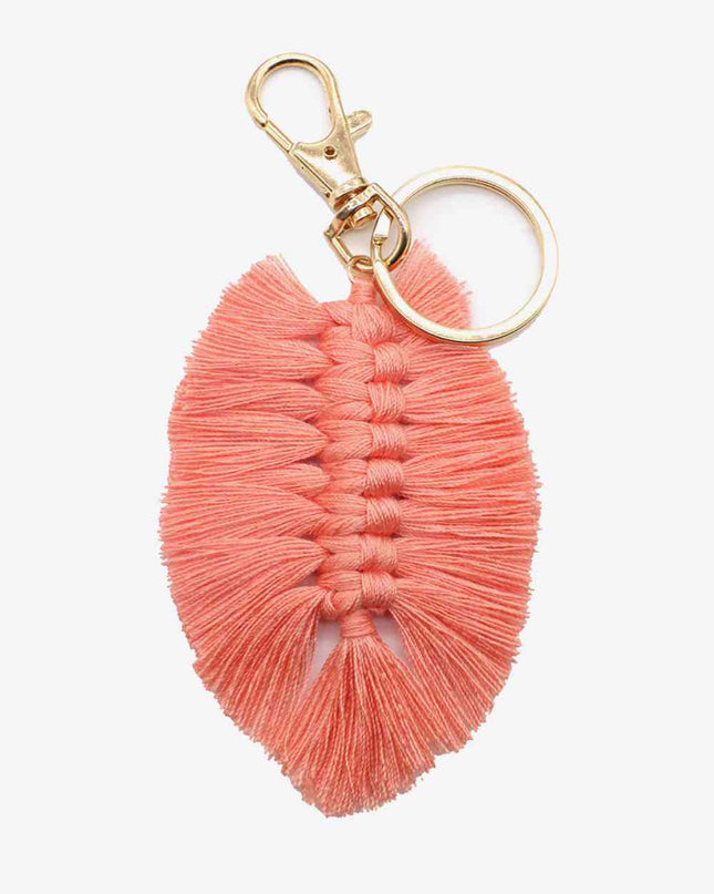 Assorted 4-Pack Leaf Shape Fringe Keychain