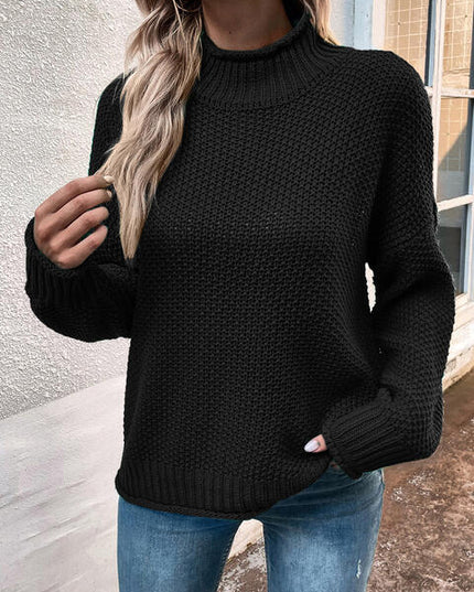 Roll Hem Drop Shoulder Sweater