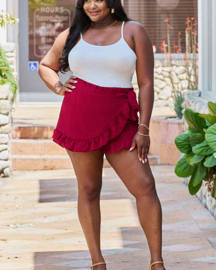 GeeGee Remember Me Plus Size Ruffled Hem Skort