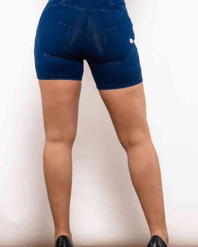 Full Size Side Stripe Zip Closure Denim Shorts