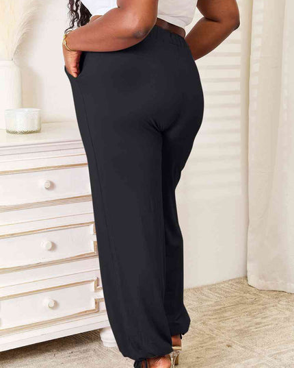 Basic Bae Full Size Soft Rayon Drawstring Waist Pants with Pockets