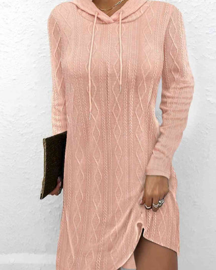 Drawstring Hooded Sweater Dress