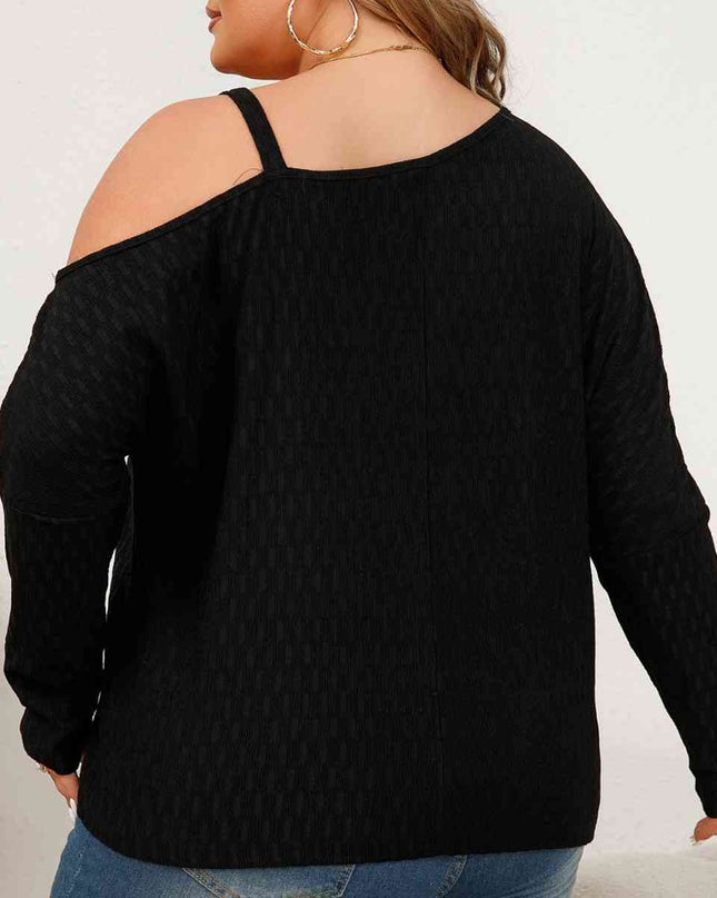 Plus Size One-Shoulder Asymmetrical Blouse