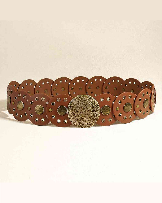 Round Shape PU Leather Belt