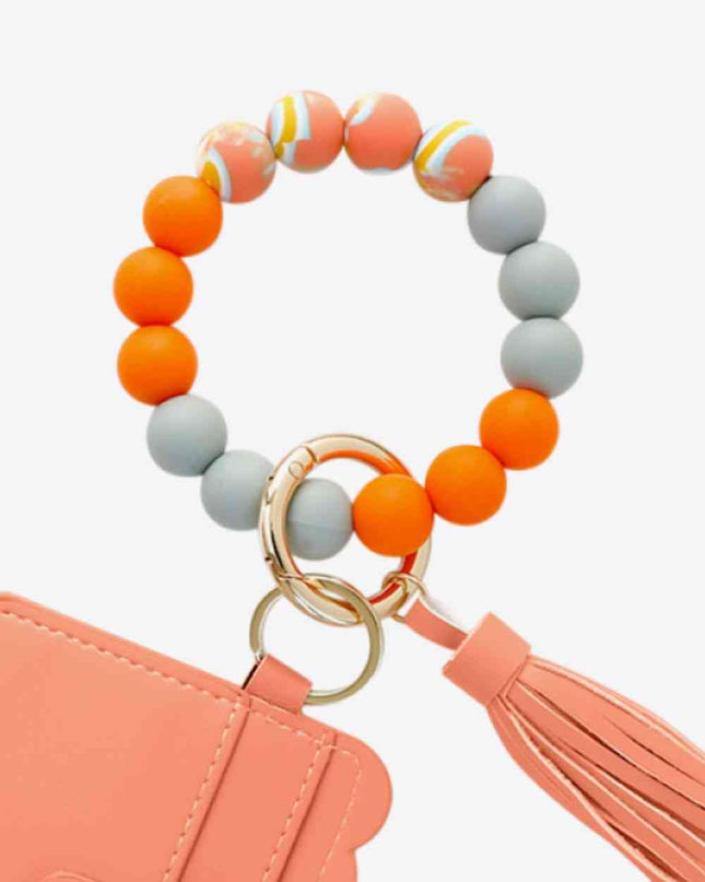 Beaded Tassel Keychain with Wallet