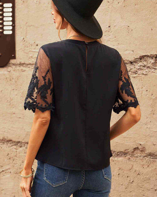 Half Sleeve Round Neck Blouse