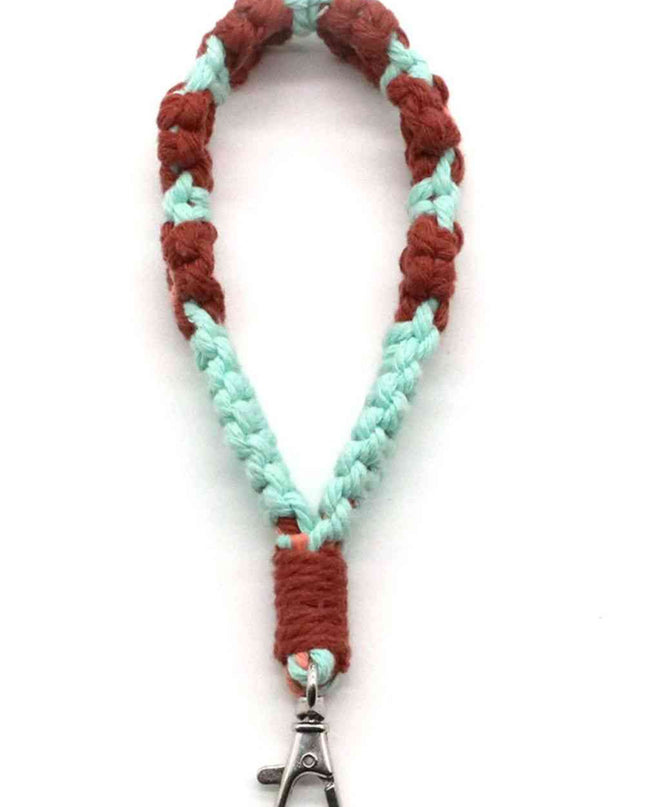 Assorted 4-Pack Hand-Woven Flower Macrame Wristlet Keychain