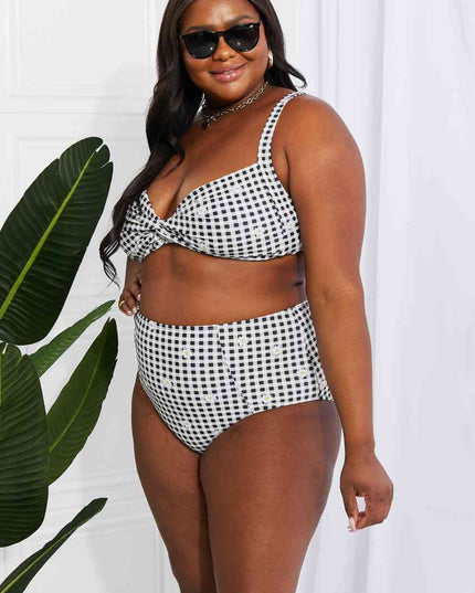 Marina West Swim Take A Dip Twist High-Rise Bikini in Black
