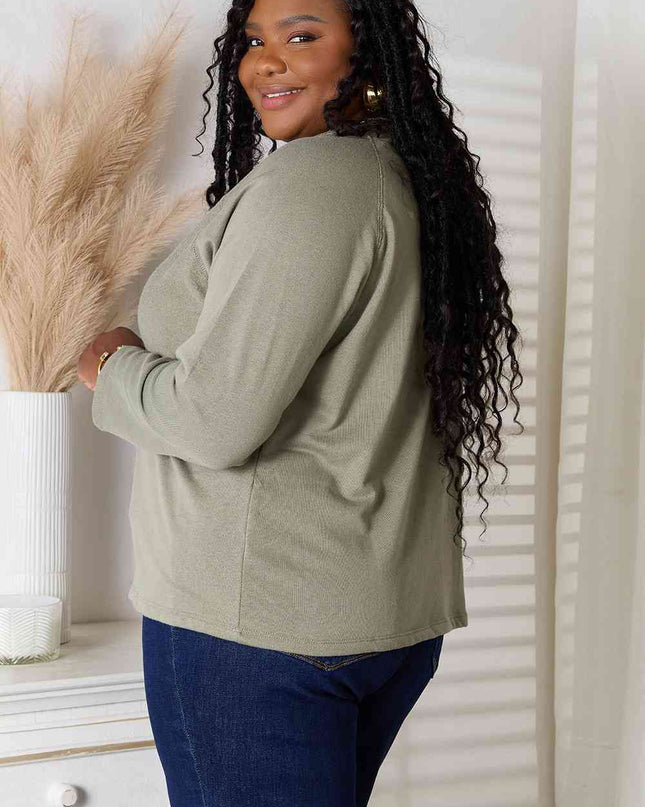 Culture Code  Full Size V-Neck Long Sleeve T-Shirt