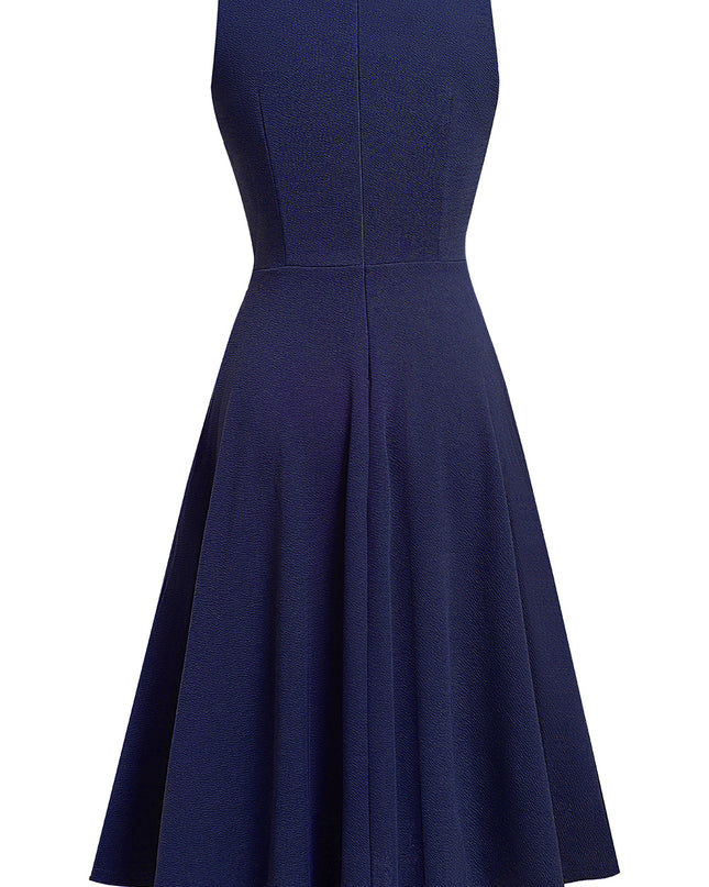 Round Neck Sleeveless Lace Trim Dress