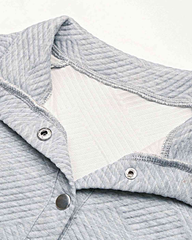Half Buttoned Collared Neck Sweatshirt with Pocket