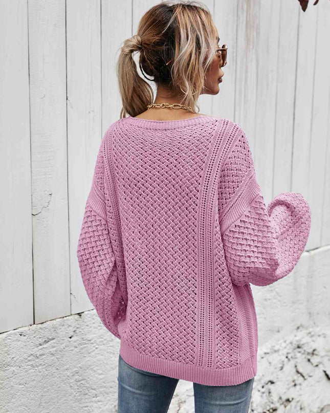 V-Neck Dropped Shoulder Sweater