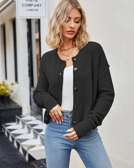 Button Down Exposed Seam Cardigan