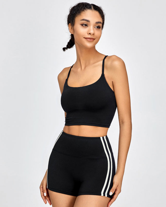 Crisscross Spaghetti Strap Active Bra