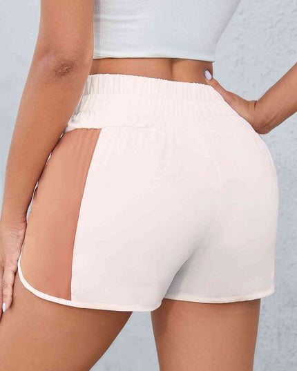 Color Block Wide Waistband Shorts