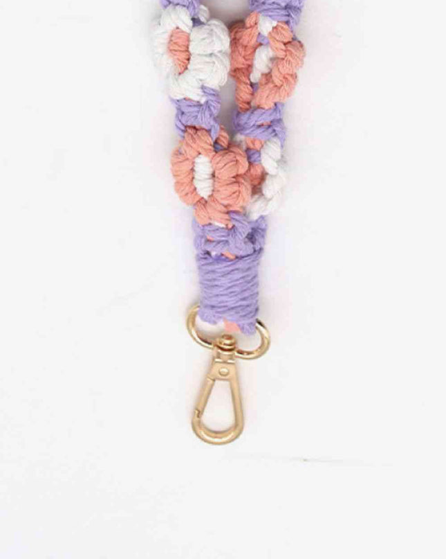 Assorted 4-Piece Macrame Flower Keychain