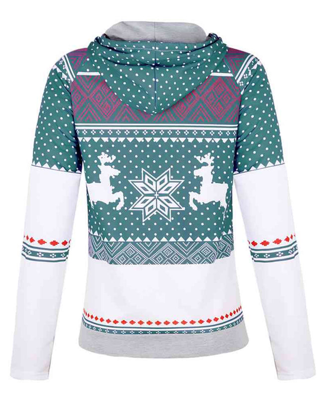Printed Long Sleeve Hoodie with Pocket