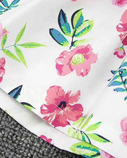 Floral Ruffled Sleeveless A-Line Dress